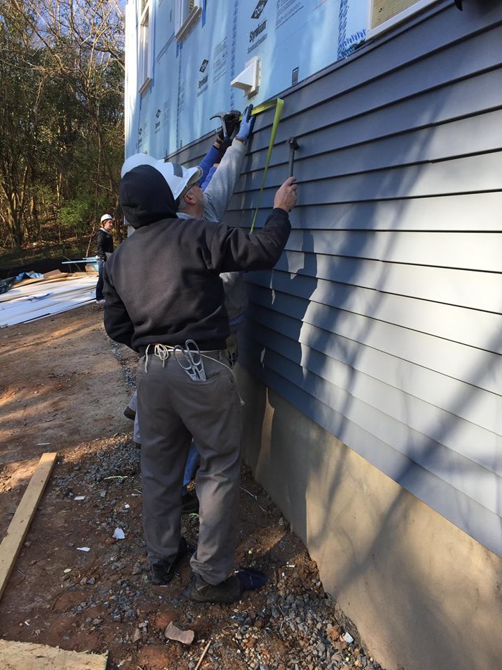 Installing Siding - Habitat For Humanity Service Project - March 2018
