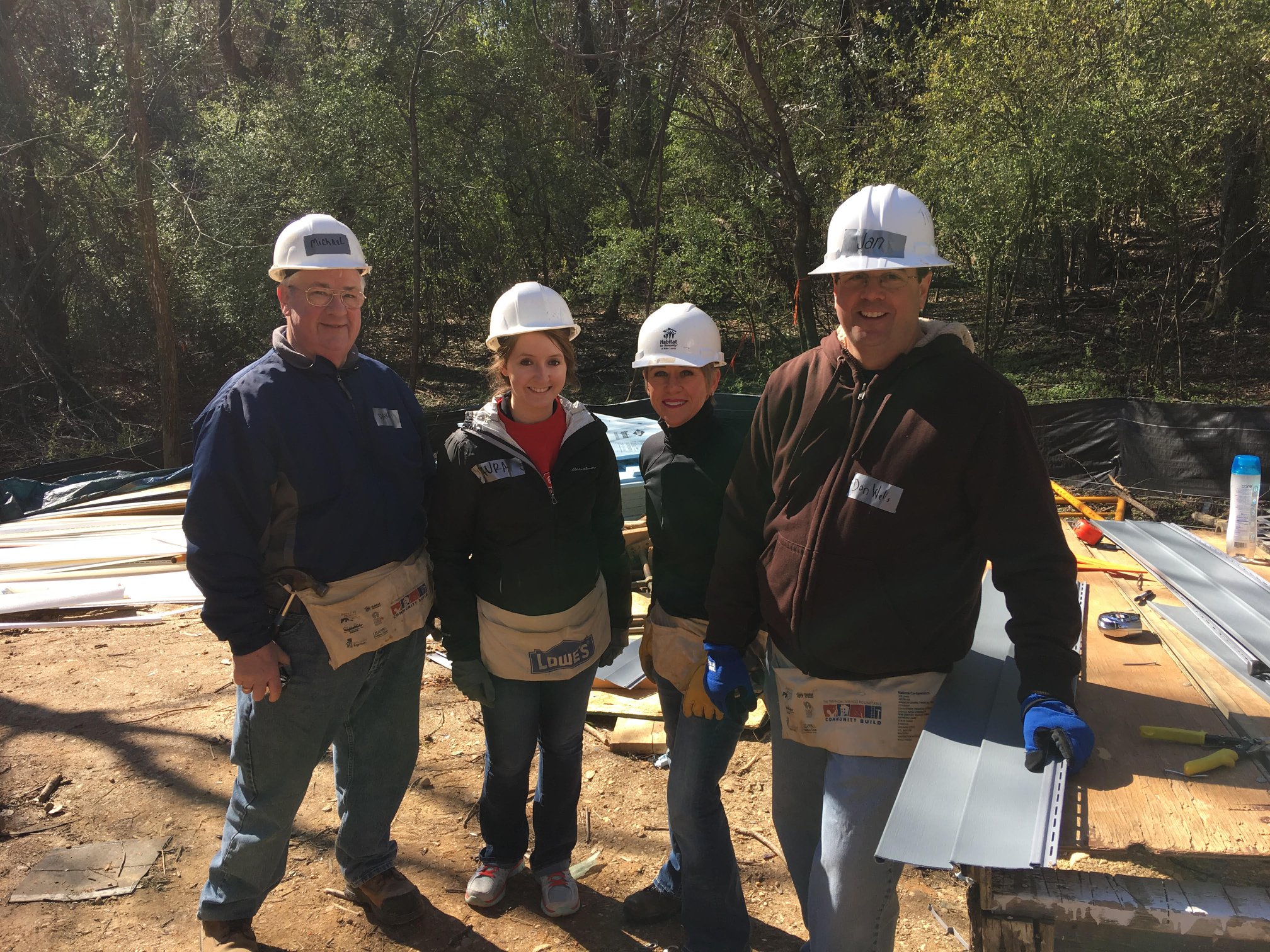 March 2018 Habitat For Humanity Service Project - Some of the rew Taking A Break