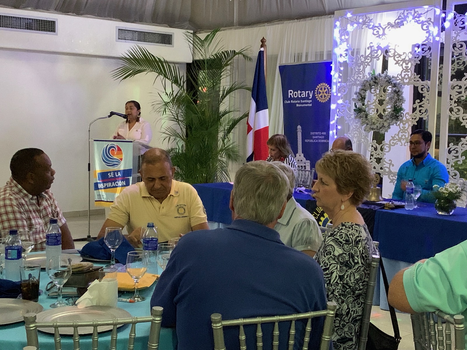Project workers attended a local Rotary meeting in the Dominican Republic-2019