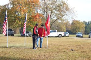 Planting of the U.S. Marines flag at Veterans Day Tribute, November 12, 2021.